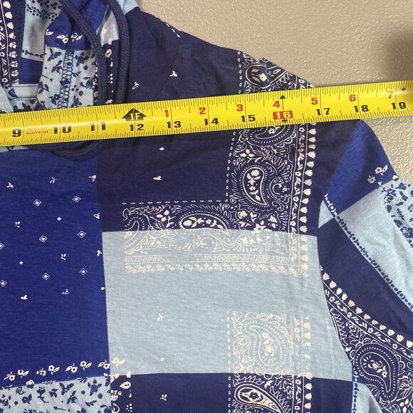 UNZIPPED Paisley Patchwork Pullover Long Sleeve Lightweight Cotton Womens M Blue - Picture 6 of 9